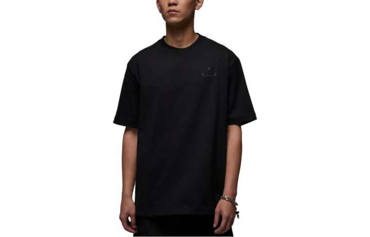 Jordan Jordan T Shirts Men's Black Crew Neck Moderate Straight Fit