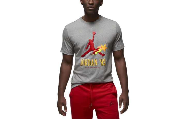 Jordan Jordan T Shirts Men's Gray Crew Neck Moderate Straight Fit