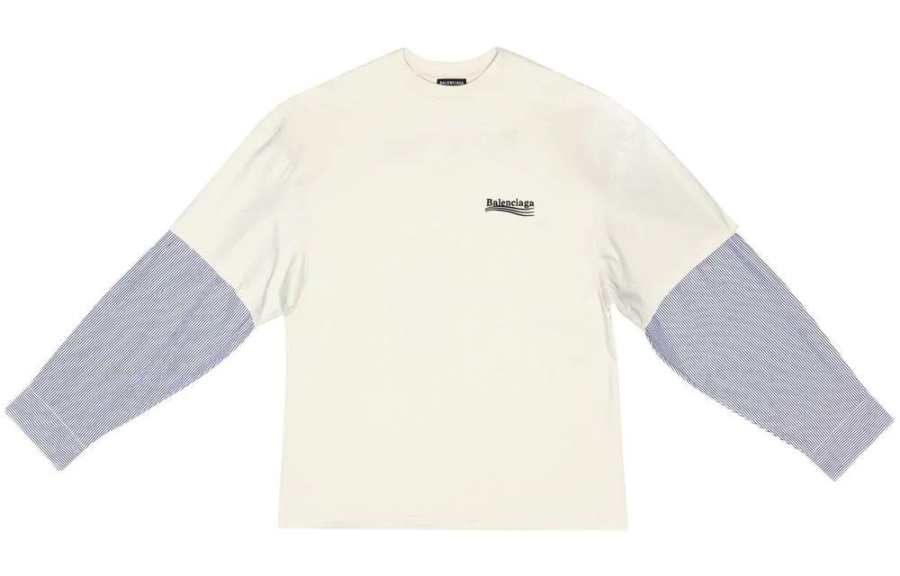 Balenciaga T Shirts Men's White Crew Neck Moderate Straight Fit