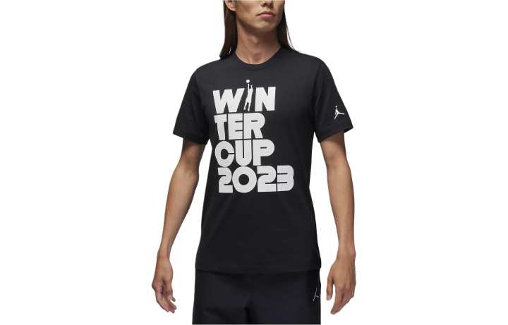 Jordan Jordan T Shirts Men's Black Crew Neck Moderate Straight Fit