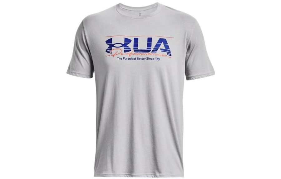 Under Armour T Shirts Men's Gray Crew Neck Moderate