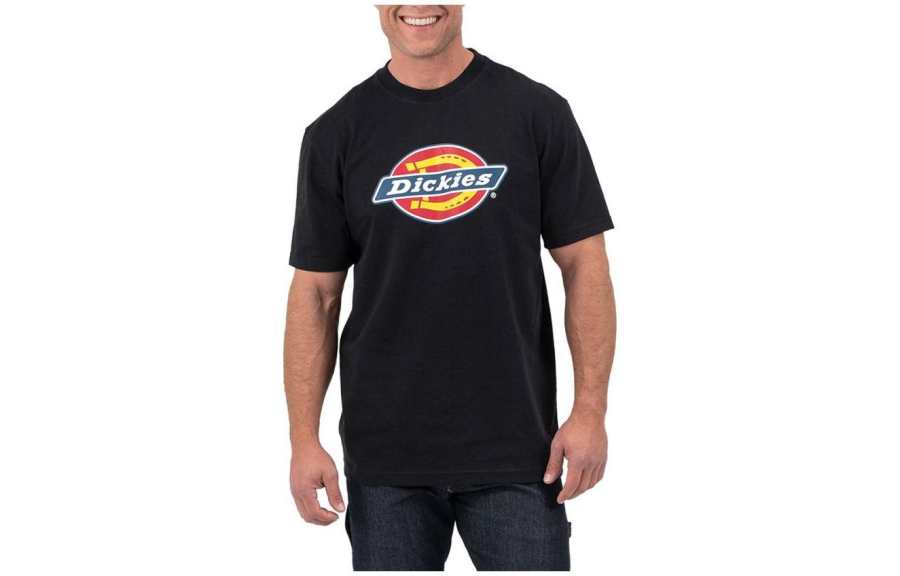 Dickies T Shirts Men's Black Crew Neck Moderate Straight Fit
