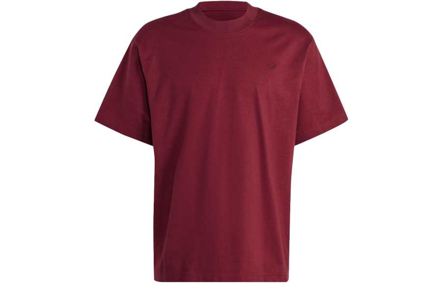 Adidas Adidas T Shirts Men's Dark Red Crew Neck Moderate Straight Fit