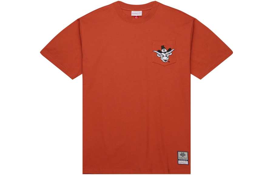 Mitchell Ness Mitchell Ness T Shirts Men's Brick Red Crew Neck Moderate