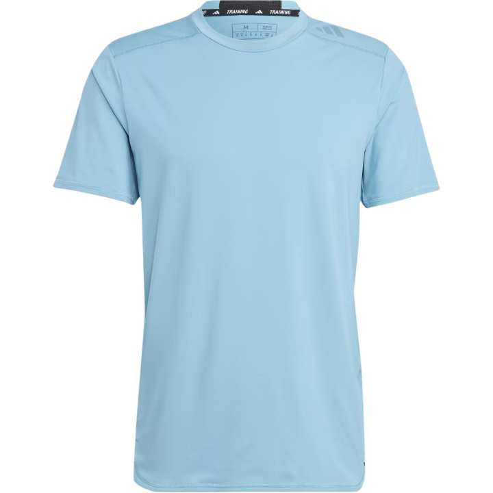 Adidas Adidas T Shirts Men's Sky Blue Crew Neck Moderate Straight Fit