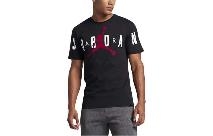 Jordan Jordan T Shirts Men's Black Crew Neck Moderate Straight Fit