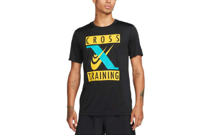 Nike Nike T Shirts Men's Black Crew Neck Moderate Straight Fit