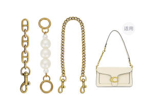 Lan Bao Fan Metal, Synthetic Pearl Bag Straps Women's Antique Gold