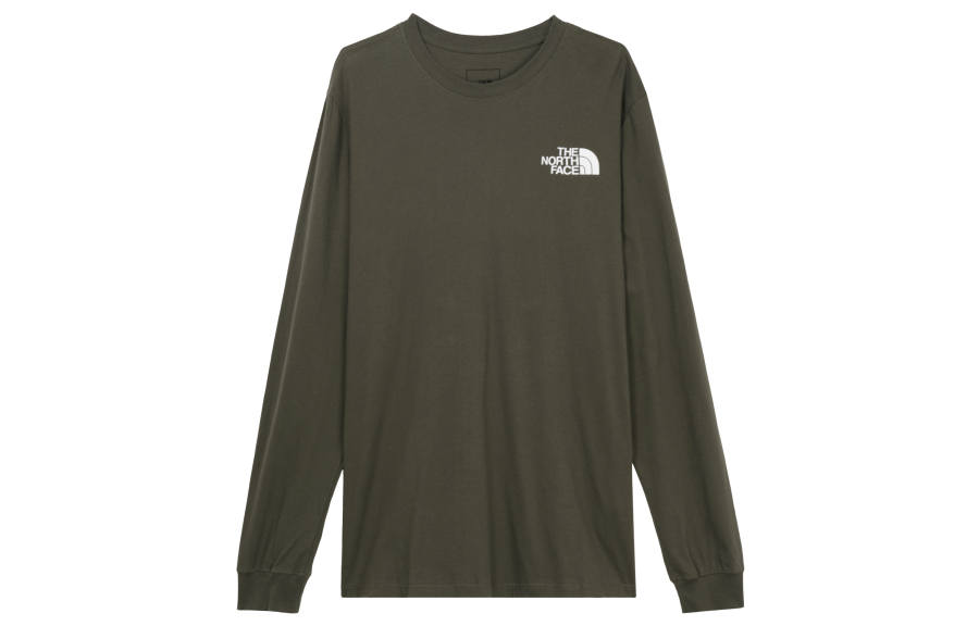 THE NORTH FACE T Shirts Men's Olive Crew Neck Moderate Straight Fit