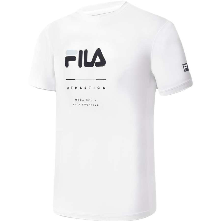 FILA T Shirts Men's White Crew Neck Moderate Straight Fit