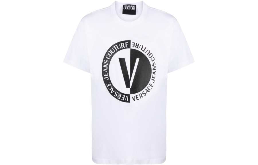 VERSACE JEANS COUTURE Logo print Cotton T shirt