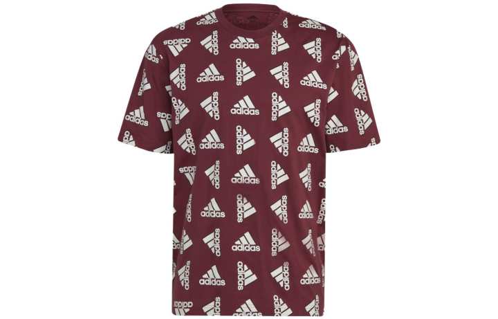 Adidas Adidas T Shirts Men's Red Crew Neck Moderate Straight Fit