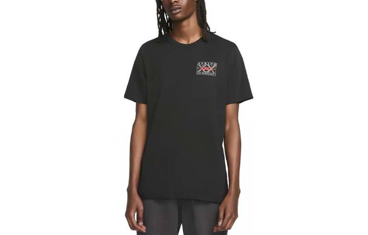 Nike Nike T Shirts Men's Black Crew Neck Moderate Straight Fit