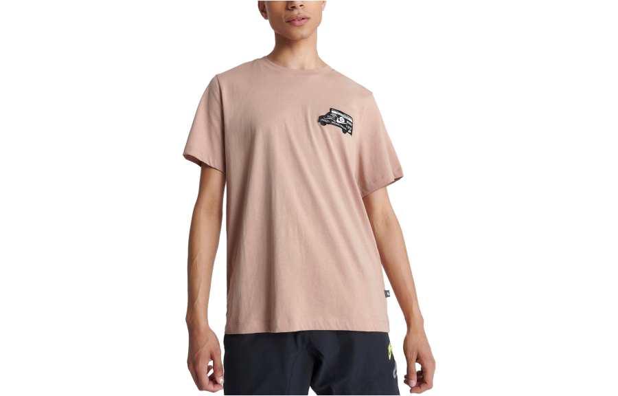Nike Nike T Shirts Men's Gray Pink Crew Neck Moderate Straight Fit