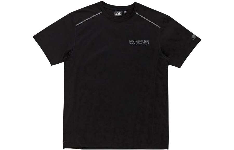 New Balance New Balance T Shirts Men's Black Crew Neck Moderate Straight Fit