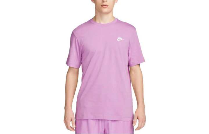 Nike Nike T Shirts Men's Purple Pink Crew Neck Moderate Straight Fit