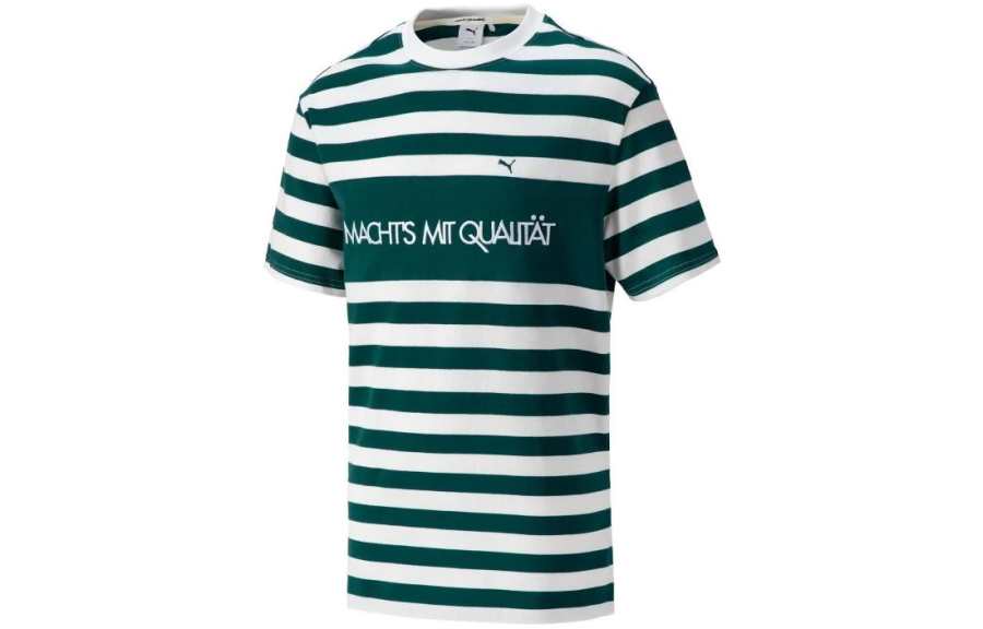 PUMA MMQ T Shirts Unisex Green Crew Neck Moderate Straight Fit