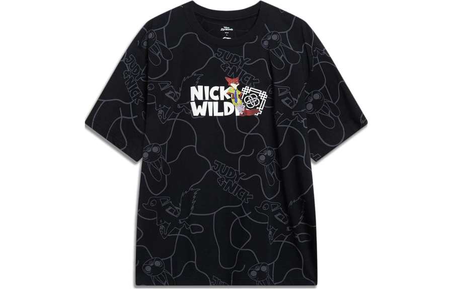 Li-Ning Li Ning x Disney T Shirt Men's Black All Over Print