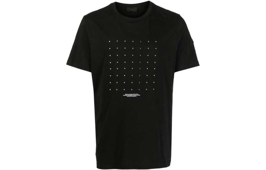 Moncler T Shirts Men's Black Crew Neck Moderate