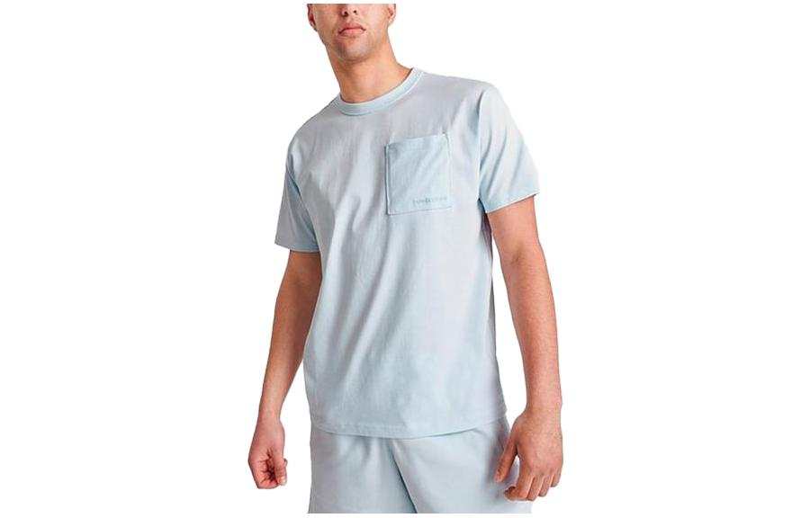 New Balance New Balance T Shirts Men's Ice Blue Crew Neck Moderate Straight Fit