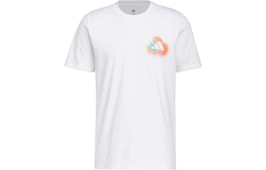 Adidas Adidas T Shirts Men's White Crew Neck Moderate Straight Fit