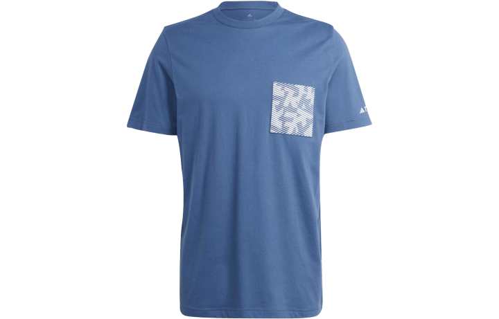 Adidas Adidas T Shirts Men's Blue Crew Neck Moderate Straight Fit