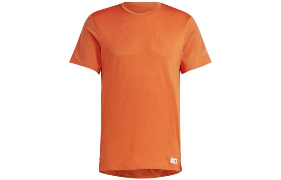 Adidas Adidas T Shirts Men's Orange Crew Neck Moderate Straight Fit