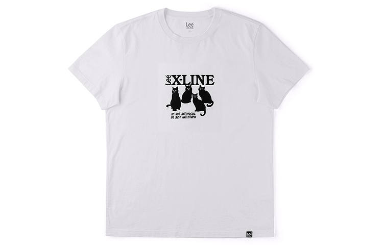 Lee T Shirts Men's White Crew Neck Moderate Straight Fit