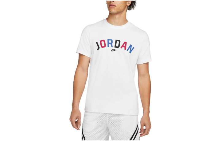 Jordan Jordan T Shirts Men's White Crew Neck Moderate Straight Fit
