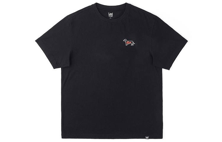 Lee T Shirts Men's Black Crew Neck Moderate Straight Fit