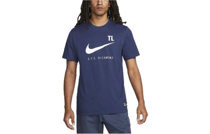 Nike Nike T Shirts Men's Navy Blue Crew Neck Moderate Straight Fit