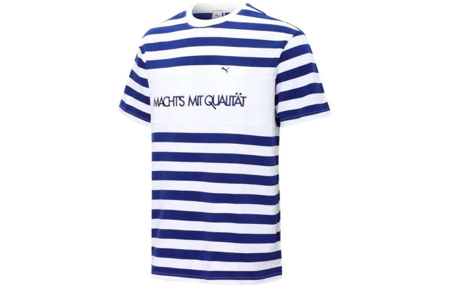 PUMA MMQ T Shirts Unisex Blue Crew Neck Moderate Straight Fit
