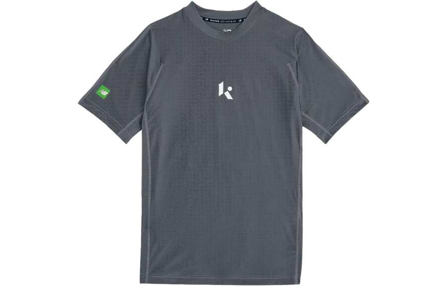 New Balance New Balance T Shirts Men's Dark Gray Crew Neck Moderate Straight Fit