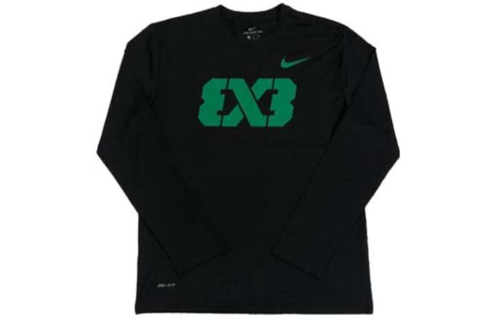 Nike Nike 3x4 T Shirts Unisex Black Green Crew Neck Moderate Straight Fit
