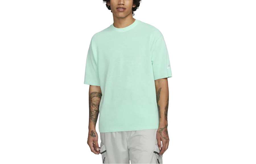 Nike Nike SPORTSWEAR TECH PACK T Shirts Men's Teal Crew Neck Moderate Straight Fit