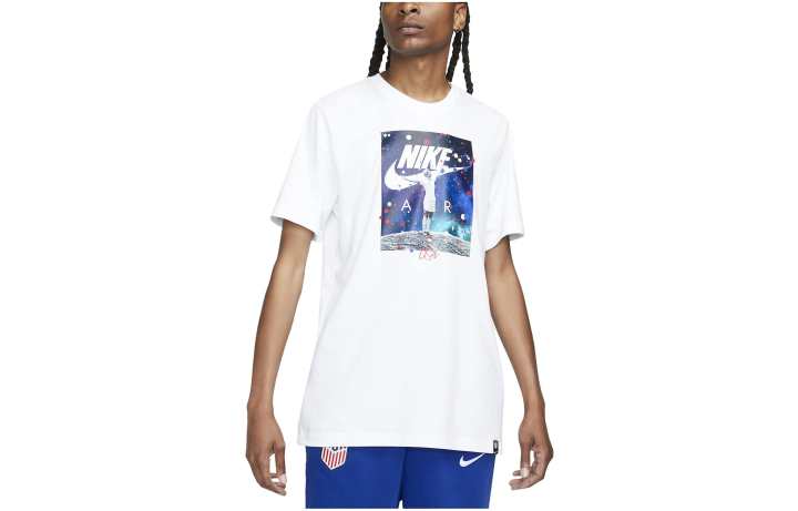 Nike Nike T Shirts Men's White Crew Neck Moderate Straight Fit