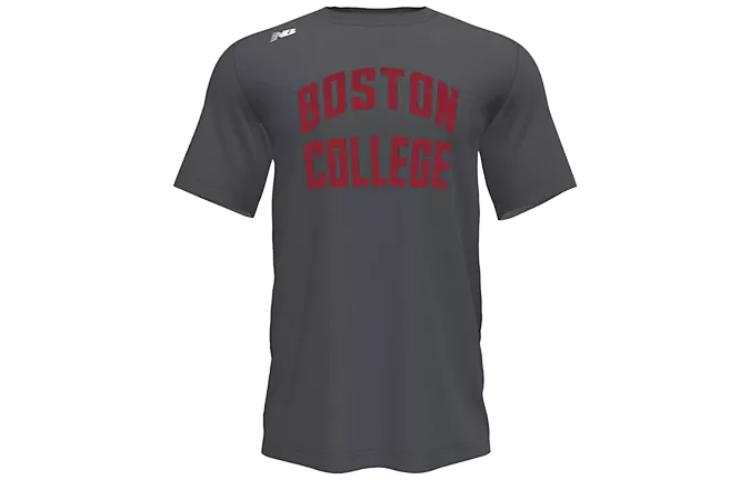 New Balance New Balance T Shirts Men's Gray Crew Neck Moderate Straight Fit
