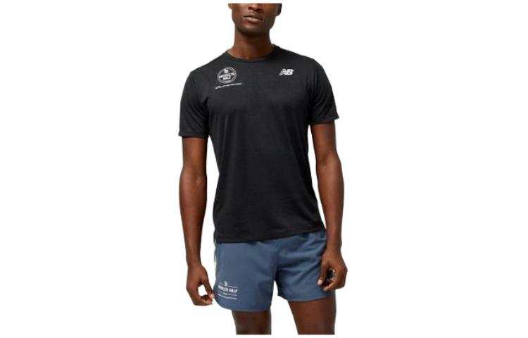 New Balance New Balance Rbc Brooklyn Half Impact Run T Shirts Men's Black Crew Neck Moderate