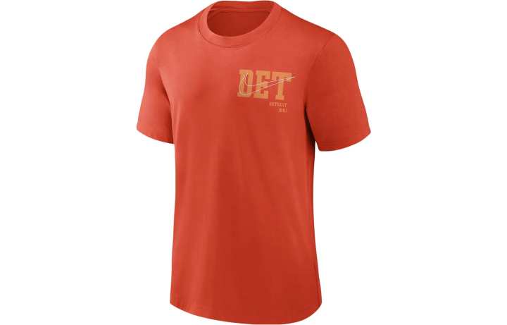 Nike Nike T Shirts Men's Orange Crew Neck Moderate Straight Fit