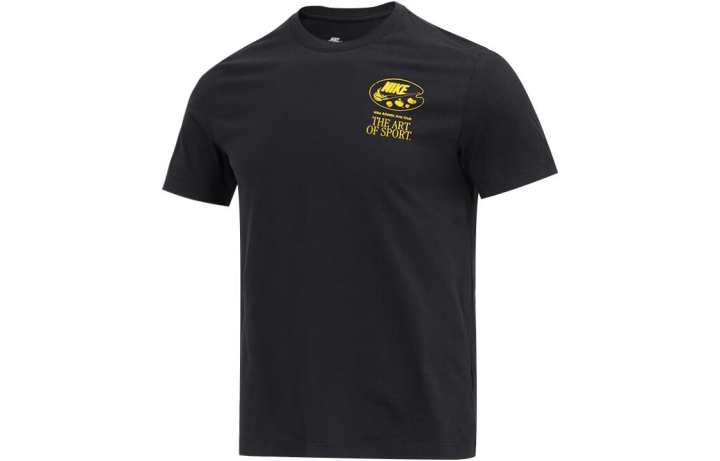Nike Nike T Shirts Men's Black Crew Neck Moderate Straight Fit