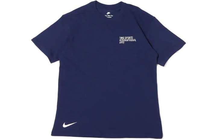Nike Nike T Shirts Men's Blue Crew Neck Moderate Straight Fit