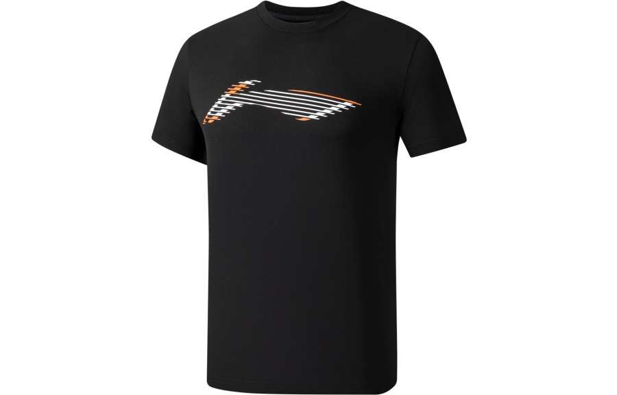 Li-Ning Li Ning Fitness Series T Shirts Men's Black Crew Neck Moderate Straight Fit
