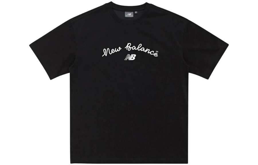 New Balance New Balance T Shirts Men's Black Crew Neck Moderate Straight Fit
