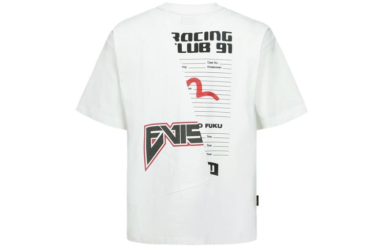 EVISU T Shirts Men's White Crew Neck Moderate Straight Fit