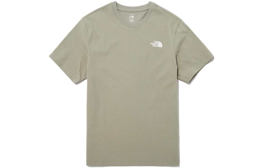 THE NORTH FACE T Shirts Unisex Khaki Crew Neck Moderate Straight Fit