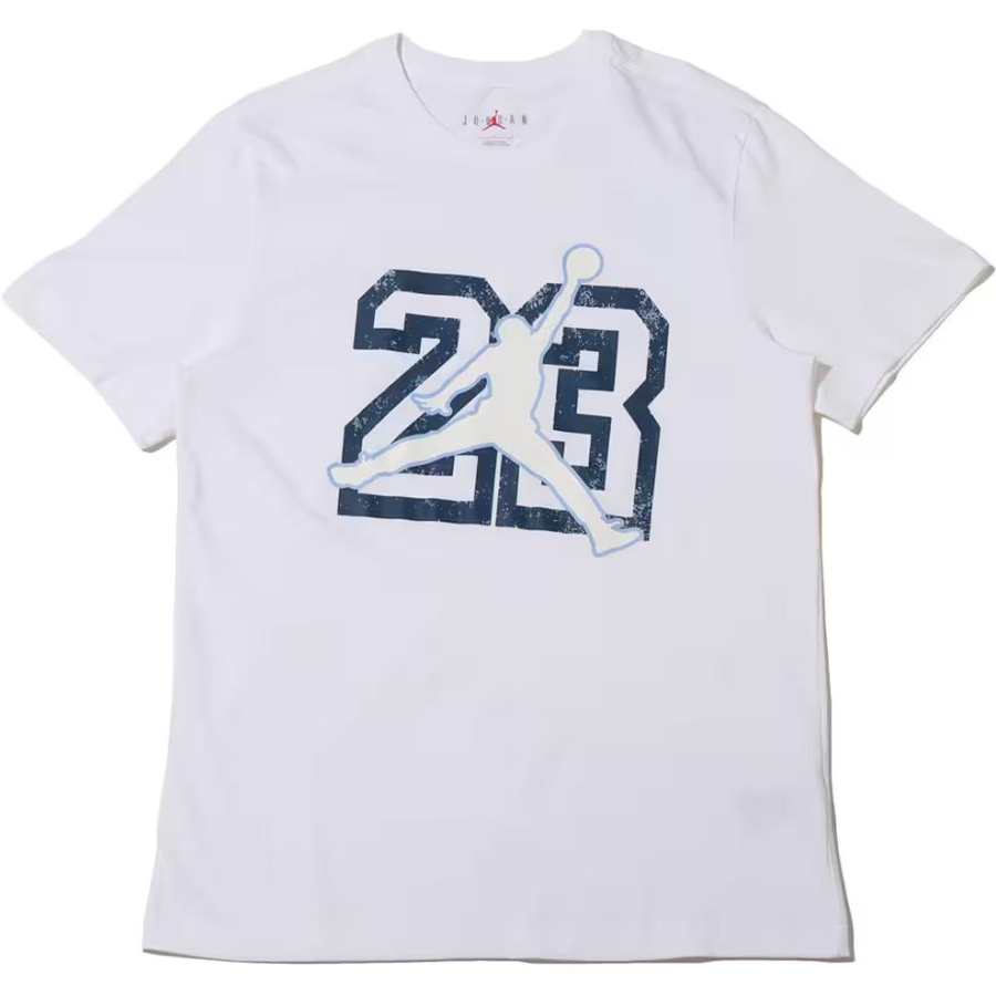 Jordan Jordan T Shirts Men's White Crew Neck Moderate Straight Fit