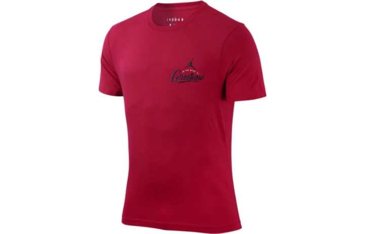 Jordan Jordan T Shirts Men's Red Crew Neck Moderate Straight Fit