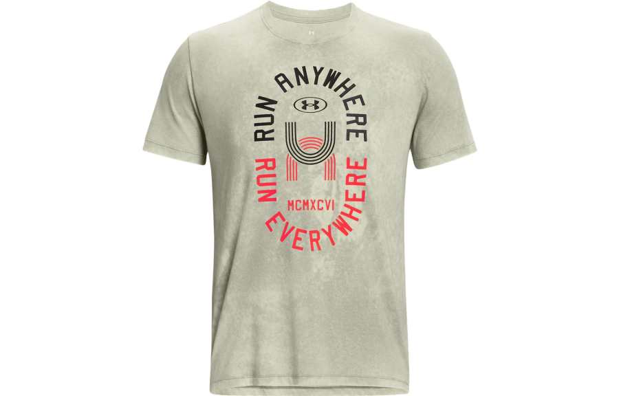 Under Armour T Shirts Men's Green Crew Neck Moderate Straight Fit