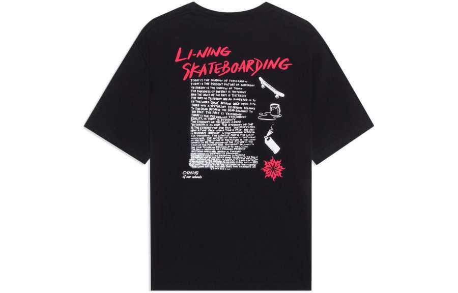 Li-Ning Li Ning Skateboard T Shirt Unisex Black