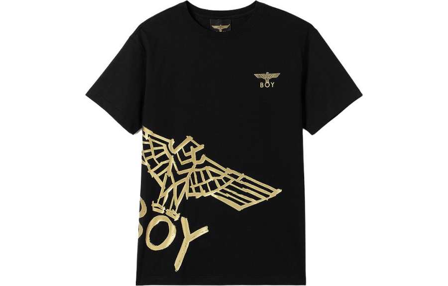 Boy London T Shirts Men's Black Crew Neck Moderate Straight Fit